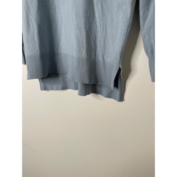 B1G2 FREE 🍁 Loft Blue Cowl Neck Tunic Sweater Small Rib Knit Casual Minimalist - Picture 9 of 11